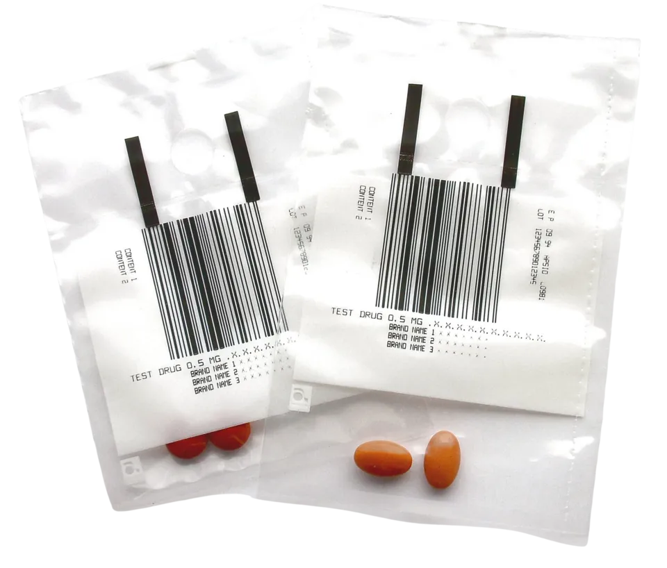 Clear poly bags with printed barcodes