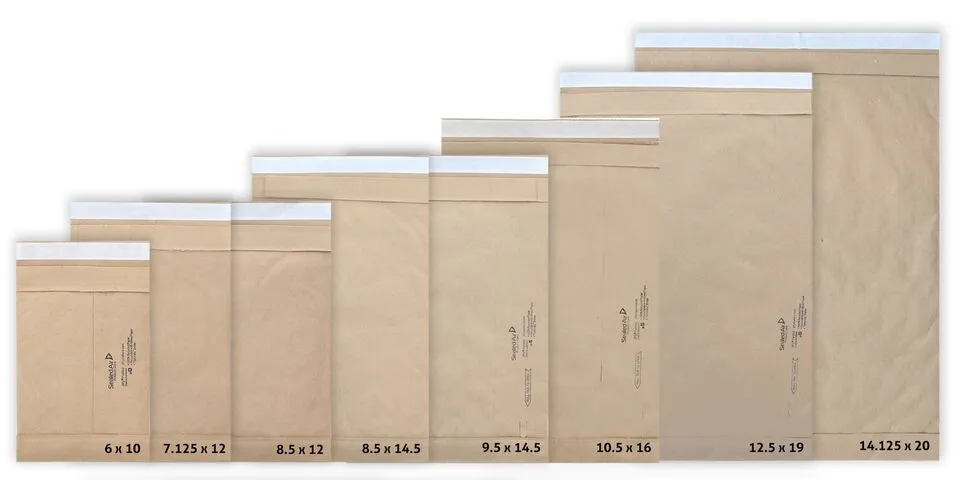 Jiffy padded mailer size range